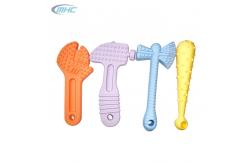 China Wrench Hammer Silicone Chew Toy Engineering Tool Shape Food Grade Baby Teether supplier