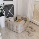 Large Brown Luxury Orthopedic Dog Sofa Beds Non Toxic Moth Proof Dog Mattress Bed for sale
