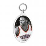 Zinc Alloy 3D Acrylic Keychains / Key Rings With OEM Paper Card Bag