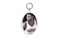 China Zinc Alloy 3D Acrylic Keychains / Key Rings With OEM Paper Card Bag supplier