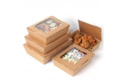 China Disposable recyclable custom takeaway salad box kraft paper food packaging box supplier