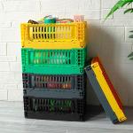 Square Cube PP Plastic Folding Storage Crate Tasteless Household
