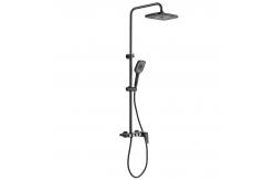 China Matte Black Bathroom Hand Shower Mixer Set Wall Mount Complete Set supplier
