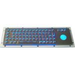 IP65 metal backlit USB keyboard with illuminated transparent  mechanical trackball