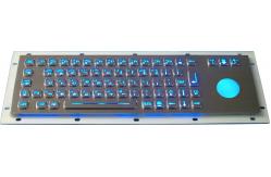China IP65 metal backlit USB keyboard with illuminated transparent  mechanical trackball supplier