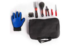 China Multifunctional Pet Grooming Gloves Kit Scissor Comb Bag With Pet Nail Clipper supplier