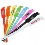 Custom Disposable Wristband Plastic Vinyl PVC Neon Fluorescent Color Waterproof Event Party Gift Wristband for sale