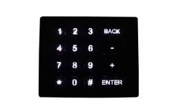 China Durable 16 Keys Metal Numeric Keypad Backlit Brushed Stainless Steel supplier