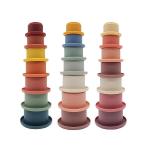 7 Cups Montessori Sensory Silicone Building Blocks Silicone Stacking Toy for sale