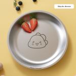 Stackable Stainless Steel Dinner Plate Set Round For Camping BBQ