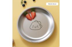 China Stackable Stainless Steel Dinner Plate Set Round For Camping BBQ supplier