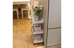 China Movable 3 Tier Kitchen Organizer Trolley , Multifunctional Rolling Storage Carts supplier