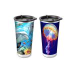 Custom Printed 3D Lenticular Printing Service 3D Plastic Cup 420ML for sale