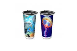 China Custom Printed 3D Lenticular Printing Service 3D Plastic Cup 420ML supplier
