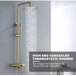 Gold Exposed 40degree Bath Shower Faucet Set With Hand Shower for sale