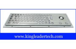 China NEMA4 Ruggedized Trackball Panel Mount Keyboard With 64 Full Travel Keys supplier