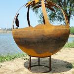 Home Decor Patio Small Fire Pit Sphere Outdoor Wood Burning Fire Pit Table for sale