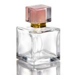 30 Ml 50ml 100ml Square Hexagon Perfume Bottles Crystal Cap With Pump Sprayer On Glass Bottle for sale