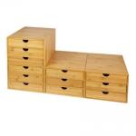 Popular Bamboo Office Supplies , Desktop Tidy A4 Bamboo Storage Drawers Organizer