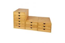 China Popular Bamboo Office Supplies , Desktop Tidy A4 Bamboo Storage Drawers Organizer supplier