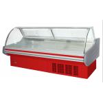 Deli Food Curved Glass Meat Display Refrigerated Case Dynamic Cooling for sale