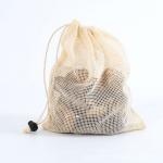 Organic Cotton Drawstring Bag Backpack Vegetable Grocery Mesh String Backpack for sale