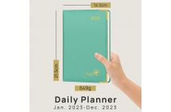 China 365 Days 80gsm Paper A5 Green Daily Planner 2023 Customization Daily Schedule supplier