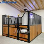 China European Horse Stable Fronts Panels Steel Q235b Wood Weatherproof Stalls Customized Size factory