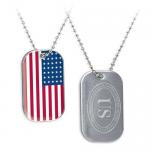 Mold Free Blank Pet ID Tags Engraved Custom American Flag Dog Tag With Chain Aluminium Material Logo for sale
