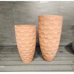 Improved Drainage Fiber Clay Planter with Textured Surface and Drainage Holes for sale