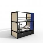 Multifunction Hotel Steel Bunk Beds With Curtain And Storage Locker for sale