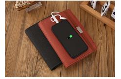 China Leather A5 Wireless Charging Notebook With Built In Power Bank Recyclable supplier