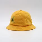Flat Embroidery Unisex Bucket Hat Yellow Cotton Fishing Hat for sale