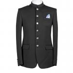 Solid Party Business Casual Suit Jacket Stand Collar Blazer Mens With Pocket Tie For Reception for sale