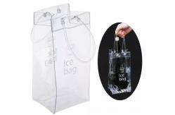 China Security String Handle PVC Packaging Bags , Reusable Plastic Wine Cooler Bags supplier