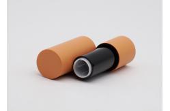 China Orange Rubber Soft Touch Empty Lip Balm Tubes BulkRound Frosted supplier