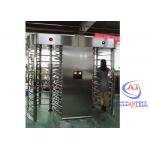 304 Stainless Steel Glass Rotate Full High Turnstile Double Channels Gym Gate Locking System Security Grade for sale