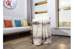 China Midweight Plush Faux Fur Blanket Machine Wash Dry Snow Leopard Lynx Exotic supplier