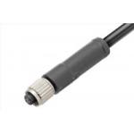 M5 Straight Female Overmolded Plug Connector 3/4pin Black 20A Solder IP67 for sale