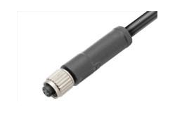 China M5 Straight Female Overmolded Plug Connector 3/4pin Black 20A Solder IP67 supplier
