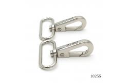 China Nickel Logo Engraved Nickel Swivel Snap Hook Metal Hooks For Handbag Fittings supplier