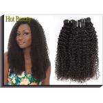 High Density Natural Virgin Human Hair Extensions / Peruvian Kinky Curly Bundles for sale