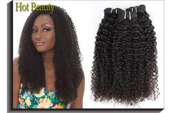 China High Density Natural Virgin Human Hair Extensions / Peruvian Kinky Curly Bundles supplier