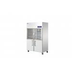 Glass Door Stainless Steel Freezers Double Temperature 220V for sale