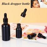Shiny Black Glass Dropper Bottles 30ml 10ml 15ml 20ml 50ml Empty Glass Dropper Essential Oil Bottle for sale