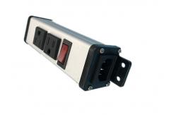 China Grounded Metal Desk Power Outlet Built In Circuit Breaker & On Off Switch supplier