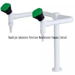 Double Outlet Science Lab Faucets Deck Mounted Epoxy Coated Acid Resistant for sale