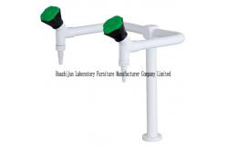 China Gooseneck Laboratory Sink Taps Double Handle Single Hole Brass Serrated Nozzle supplier