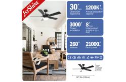 China Black Ceiling Fan With Light Kit Multifunction 6 Speed Wind Speed supplier