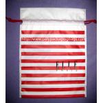 Small Recyclable White Plastic Drawstring Bags with Flower Printed For Underwear